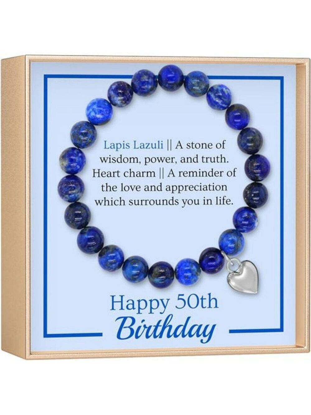 50th birthday bracelet gift for women milestone jewelry sentimental gift for her